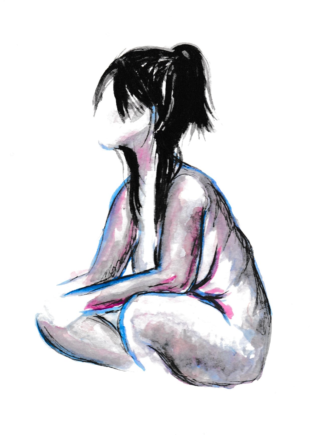 Criss-Cross Figure Drawing - 5x7"