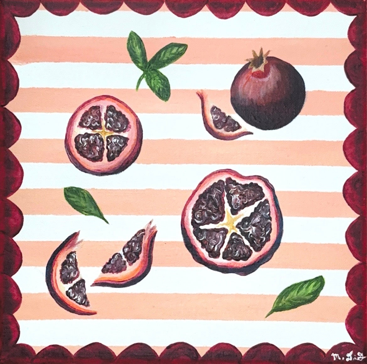 Print - Pomegranates 8x8”