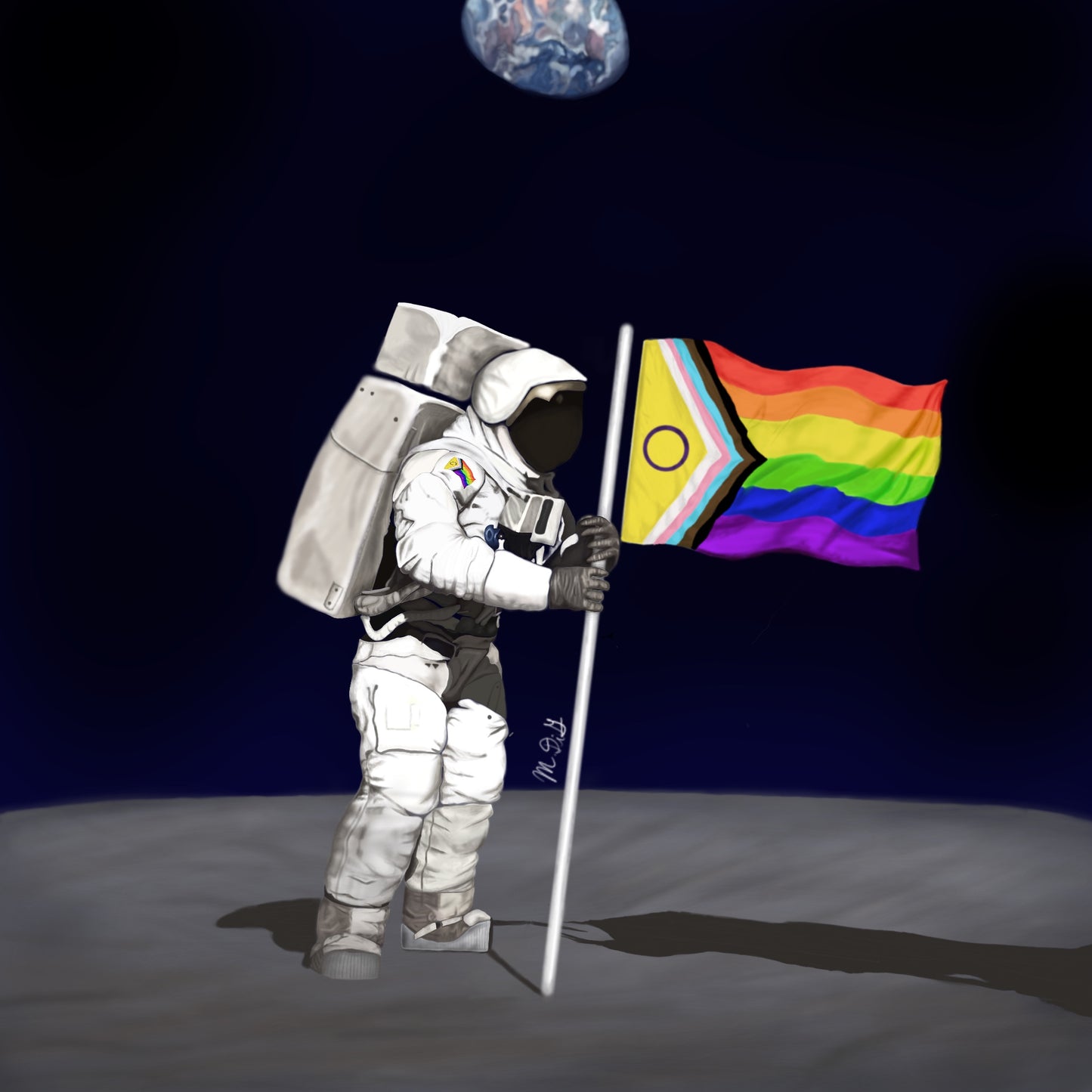 Gay Moon Landing - 6x6"