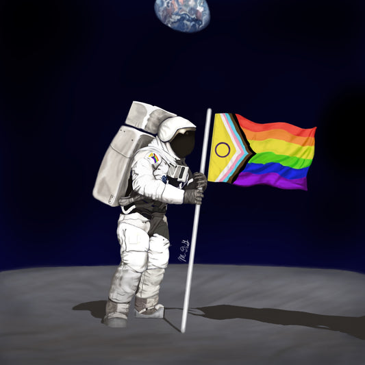 Gay Moon Landing - 6x6"