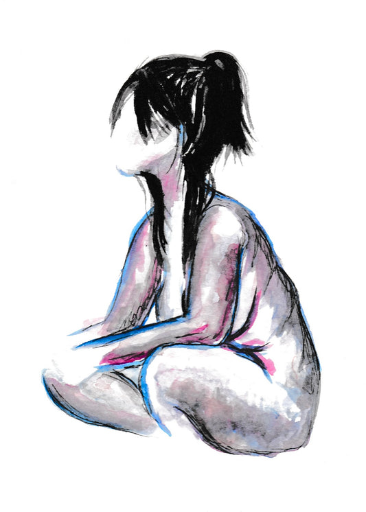 Criss-Cross Figure Drawing - 5x7"