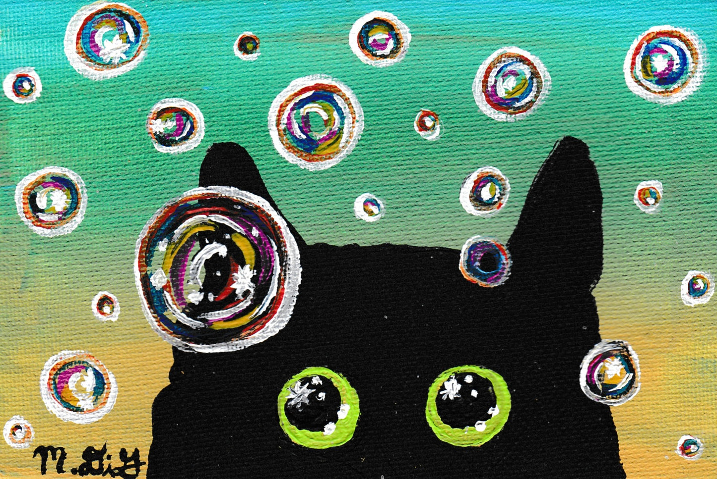 Bubble Kitty - 5x7"